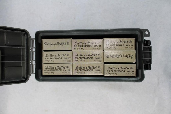(9) Boxes of Sellier & Bellot 6.5 Creedmoor Cartridges