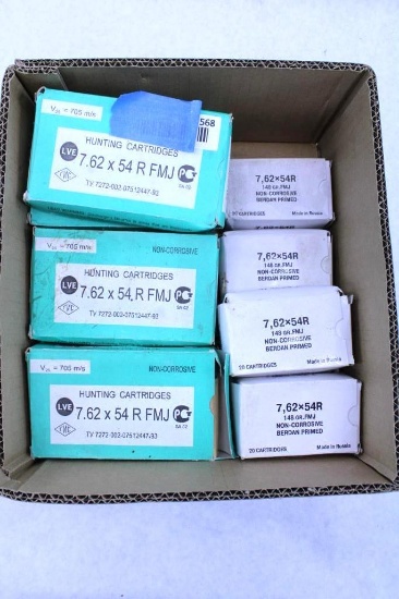 (16) Boxes of 7.62x54R Cartridges