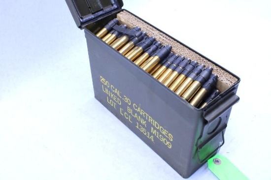 (250)+/- .30 Cal. Linked Blank M1909 Cartridges