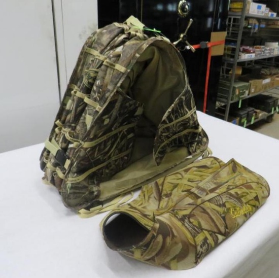 Rig 'Em Right Camo Dog Blind & XL Neoprene Dog Vest