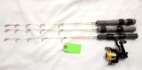 (3) HT Clear Ice Ice Fishing Rods
