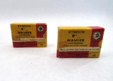 (2) Boxes of Kynoch 9mm Mauser Cartridges