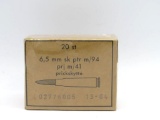 (20) 6.5X55mm Swiss Sniper Cartridges