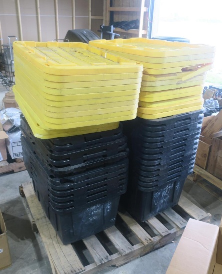 (24) Plastic Storage Totes w/ Lids