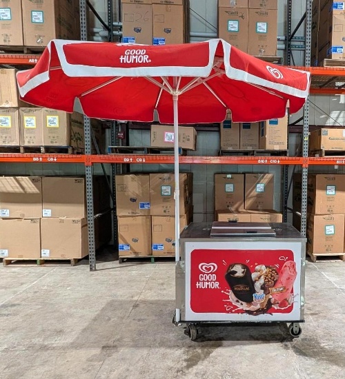 "Minus Forty" Brand Rolling Dip Freezer Vendor's Cart