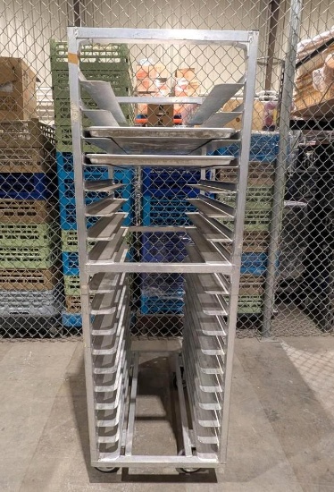 Stainless Steel Rolling-18 Tier Sheet Pan Rack