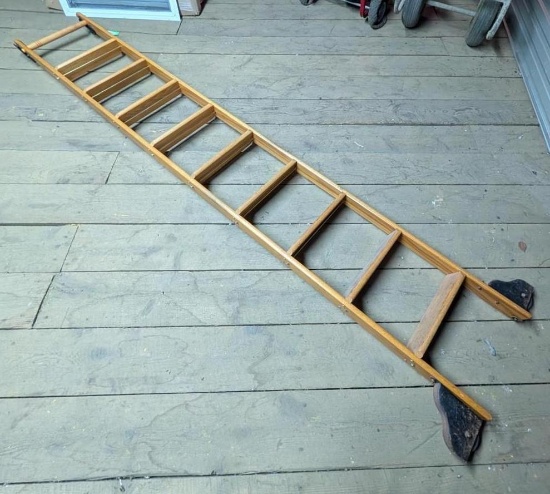 Putnam Rolling Ladder Co. Wood Rolling Library Ladder w/ Track & Hardware