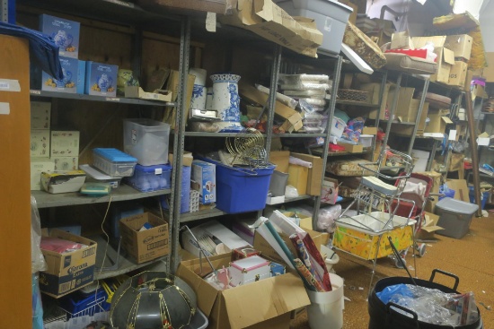 (Contents of 9) Metal Shelves