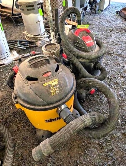 (3) Shop-Vac Vacuums w/ Accessories