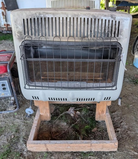 Mr. Heater Propane Space Heater on Shop Made Stand