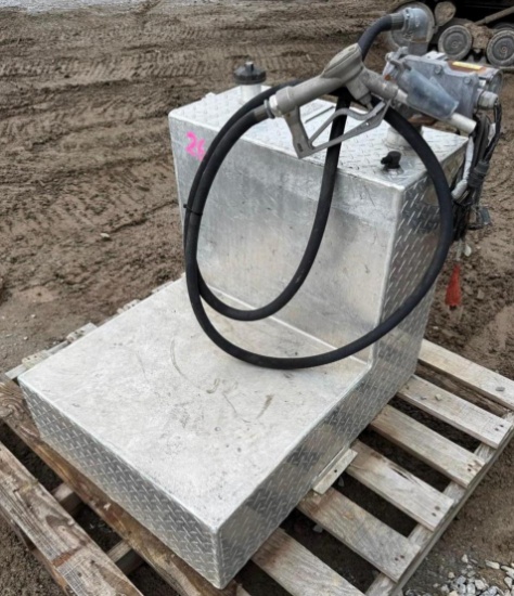 50 Gallon Diamond Plate Aluminum Fuel Transfer Tank