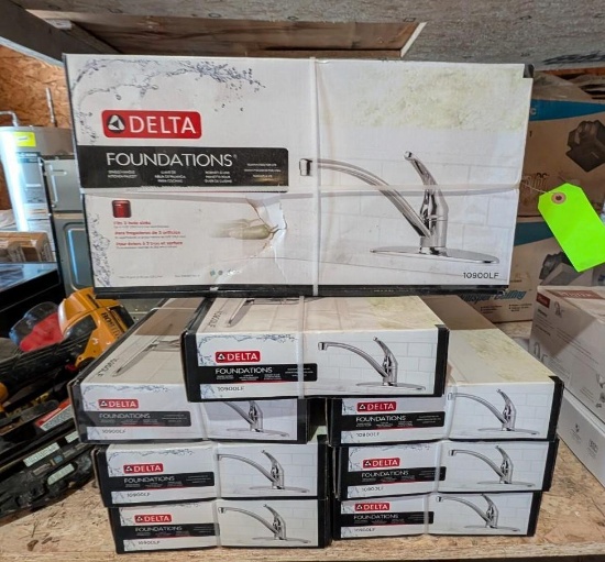 (8) Delta Foundations Single Handle Faucets