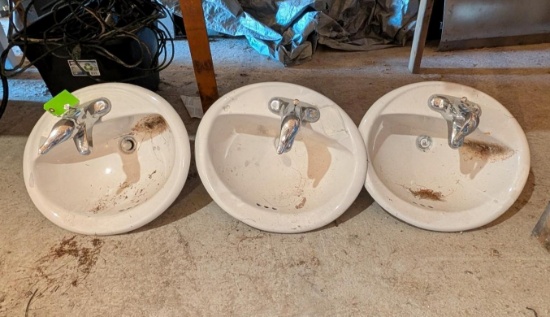 (3) Porcelain Oval Sinks