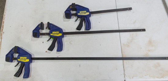 (3) Irwin Quik-Grip Bar Clamps