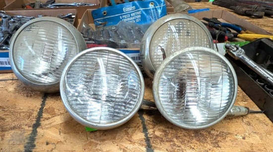 (4) Vintage Automotive Spotlights