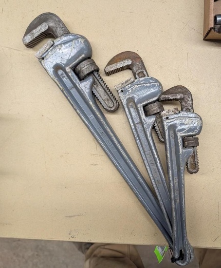(3) Aluminum Pipe Wrenches