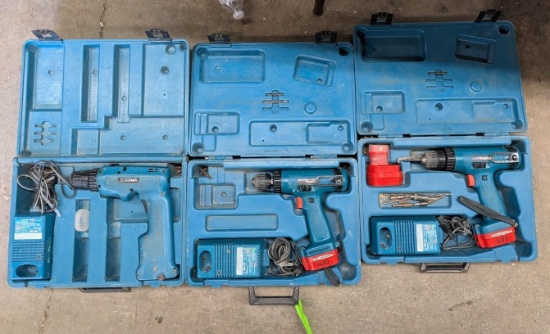 (3) Makita Battery Power Drill Drivers