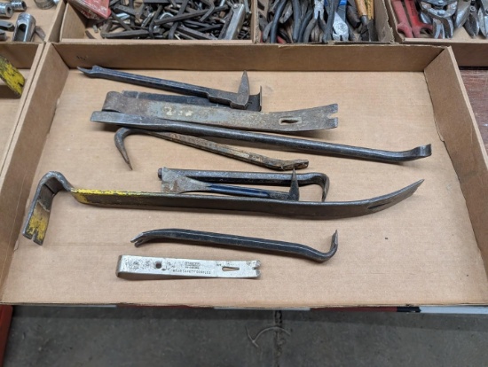 (10+/-) Assorted Steel Pry Bars