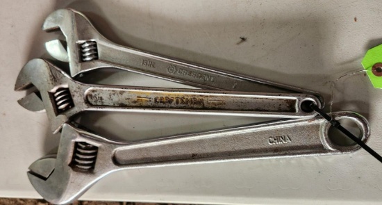 (3) Adjustable Wrenches