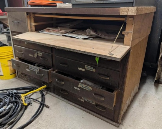 (2) Wood Shop Made Cabinet w/ Contents