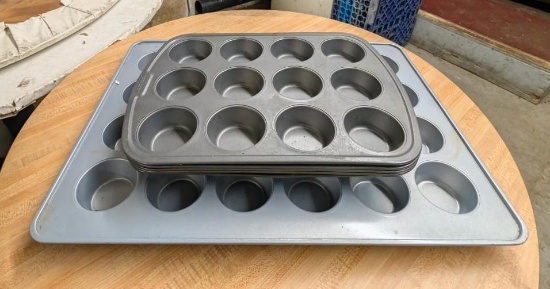 (5) One Dozen Muffin Pans & (1) Two Dozen Muffin Pan