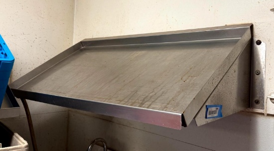 Stainless Steel Angled Wall Shelf/Drain Tray