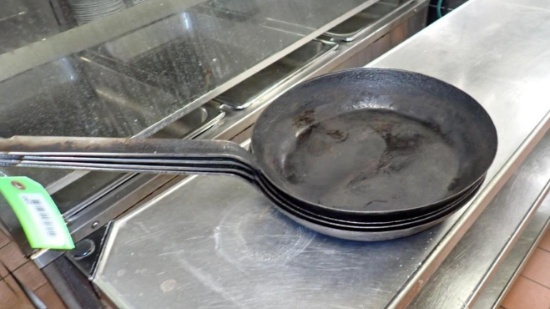 (4) 12" dia. Carbon Steel Skillet