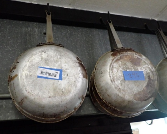 (8) 10" dia. Aluminium Skillets