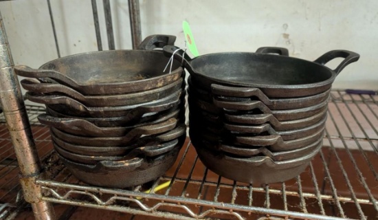 (16) AM Cast Iron 7" dia. Baking Dishes