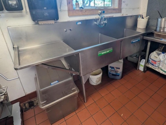 2-Bay Stainless Steel Dishwashing Sink