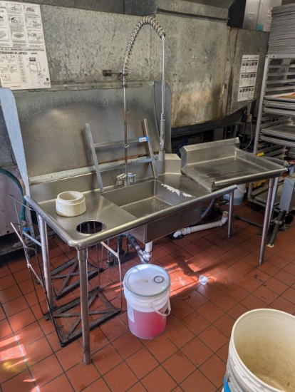 Rinse Sink & Drain Table for Dishwasher