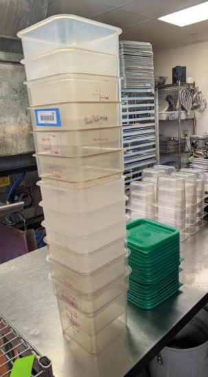 (12) 1 Gal. Poly Storage Containers w/ Lids
