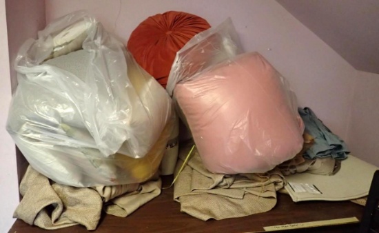 Collection of Throw Pillows & Burlap