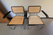 (4) Chrome & Cane Seat Chairs