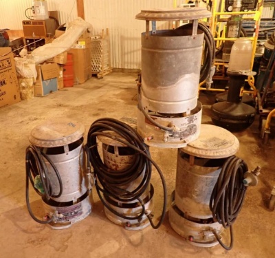 (4) LP Gas Top Hat Heaters