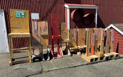 (15) Shop Built Safety Stations & Fire Extinguisher Stands