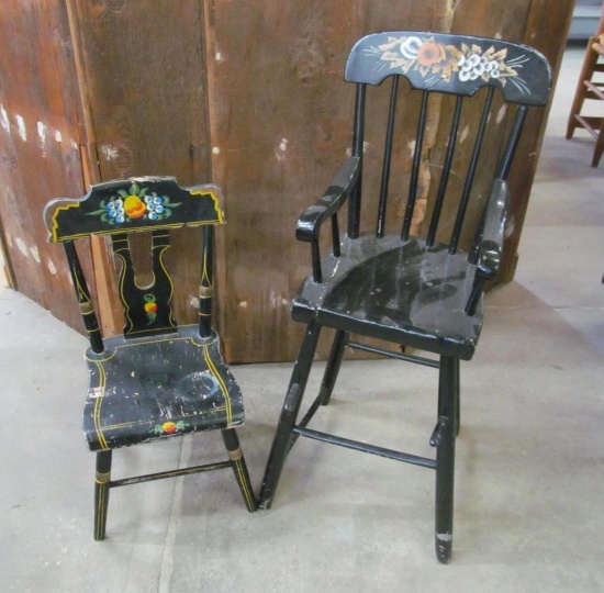 Two Painted Victorian Chairs