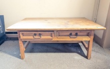 Farmhouse Style 2-Drawer Coffee Table