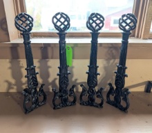 (4) Cast Iron Hand Irons