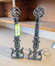 Pair of Cast Iron Andirons