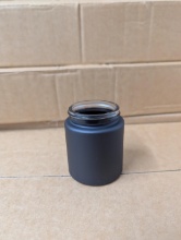 (60+/-) Boxes of 32 Count Straight Sided Glass Jars w/ Matte Black Finish