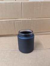 (40) Boxes of 32 Count Straight Sided Glass Jars w/ Matte Black Finish