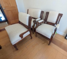 Eastlake Victorian Settees & (1) Armchair
