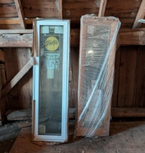 (2) Pella Vinyl & Wood Hinged Glass Panel Windows