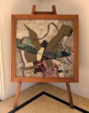 Framed Mosaic Stone Plot Map