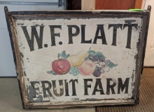 Vintage W.F. Platt Fruit Farm Sign
