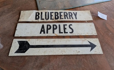 (3) Vintage Double Sized Signs