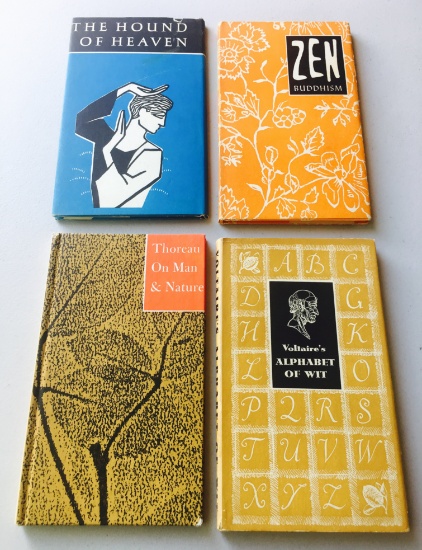 COLLECTION of Peter Pauper Press Books - Thoreau, Voltaire, Zen Buddhism, Hound of Heaven (c.1960)