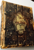 LARGE HOLY BIBLE (1873) Leather Binding