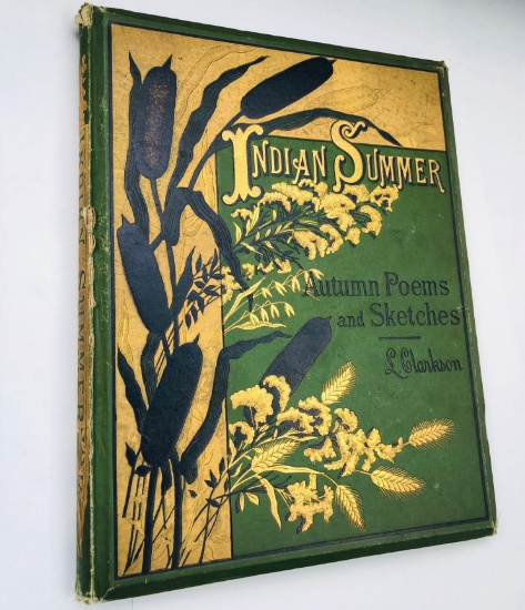 RARE Indian Summer; Autumn Poems and Sketches by L. Clarkson (1881) Twelve Chromoliths